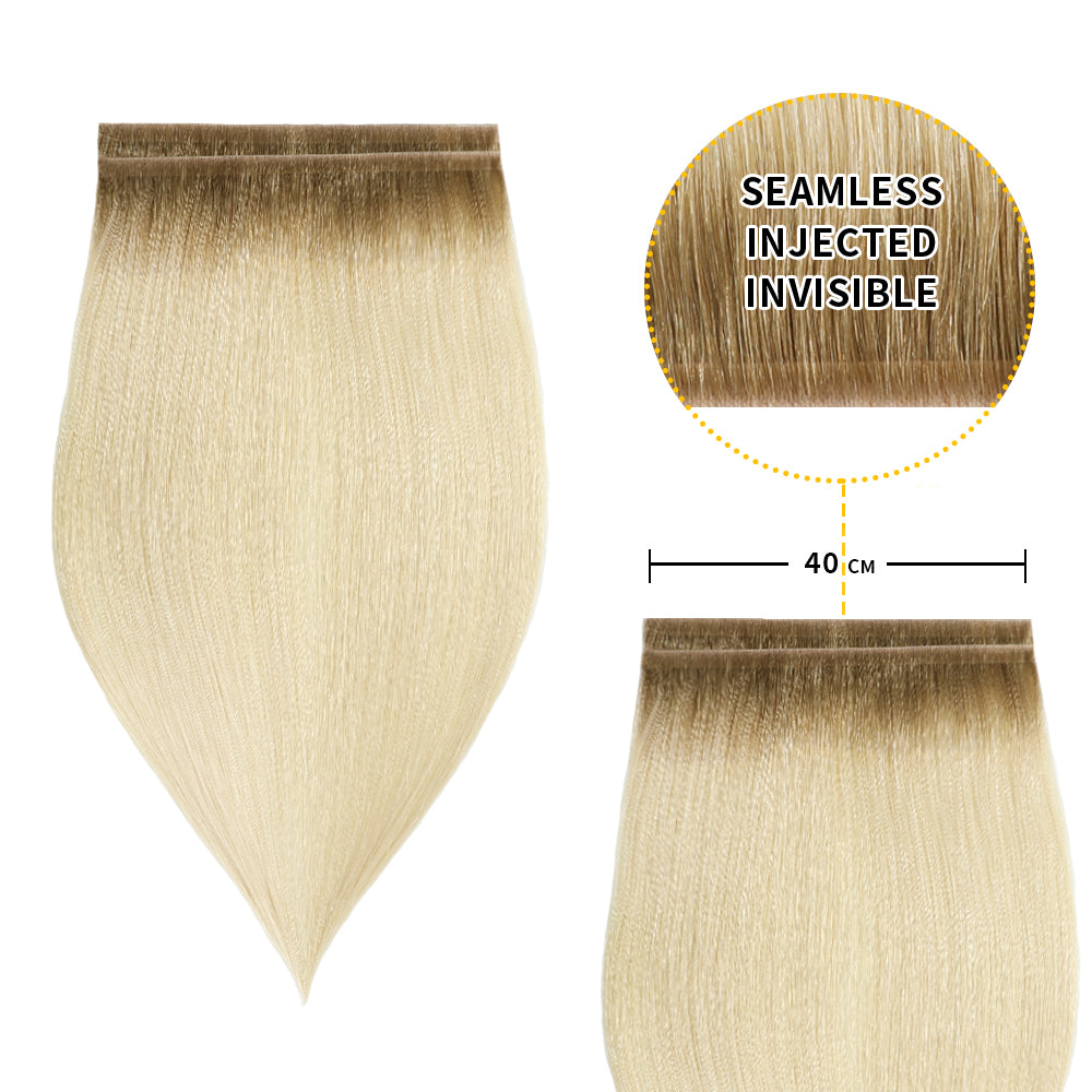 Realmhair 40*0.8cm long invisible tape in hair extensions 2Pcs virgin human hair (#T8/60 )