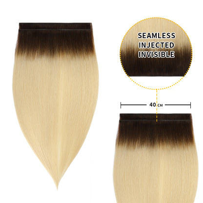 Realmhair 40*0.8cm long invisible tape in hair extensions 2Pcs virgin human hair (#T2/60 )