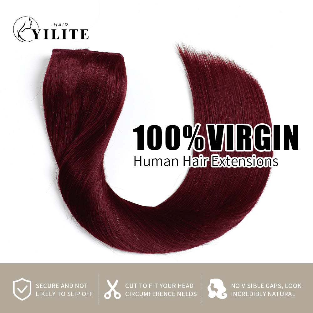 Realmhair Halo Hair Invisible Wire Extensions Natural Virgin Human Hair (#99J)