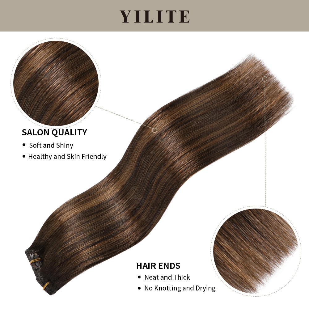 Realmhair classic clip in hair extensions 9Pcs 20 Clips with salon quality and hair ends (#P2/6/T2)