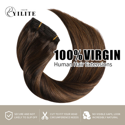 Realmhair classic clip in hair extensions 9Pcs 20 Clips virgin human hair (#P2/6/T2)