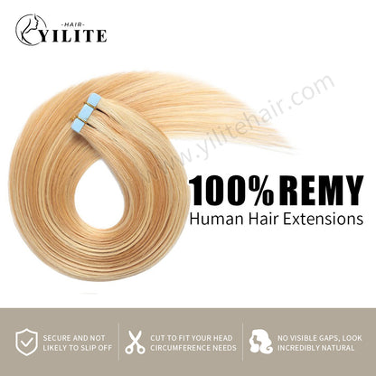 Realmhair Tape In Hair Extensions Tape Ins Invisible Natural Remy Human Hair (#P27/613)