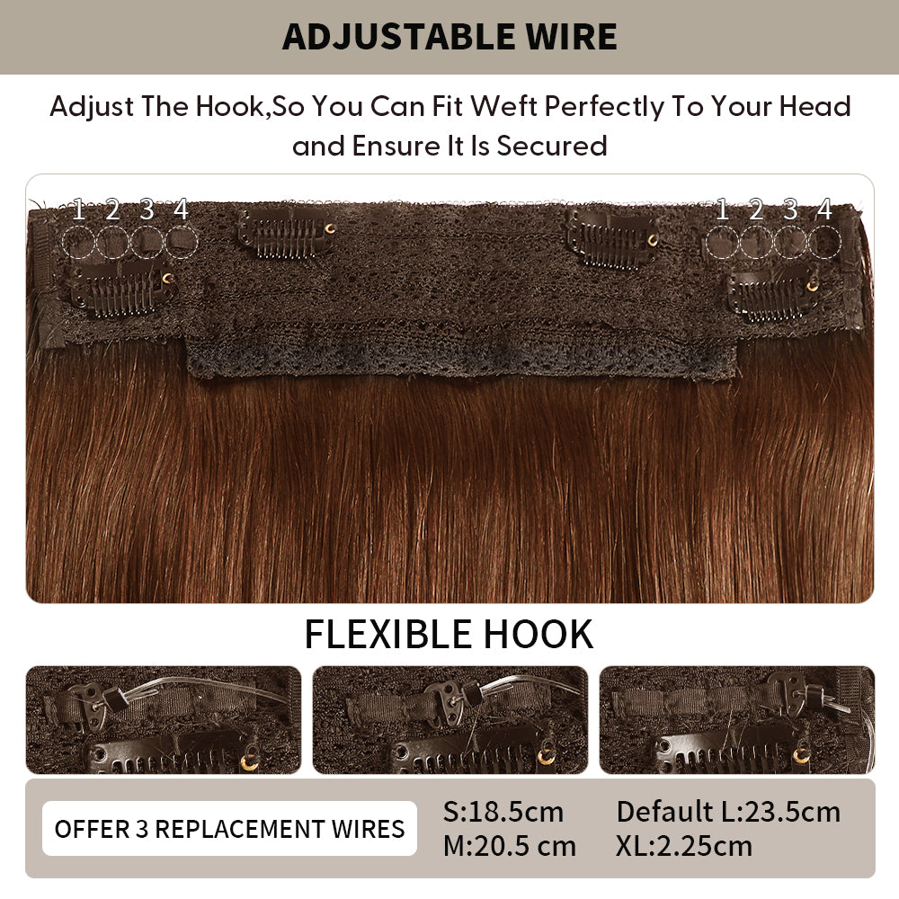 Details about the flexible hook design in #6 and replacement wires in various sizes (S, M, L, XL)