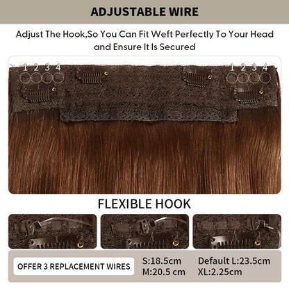 Details about the flexible hook design in #6 and replacement wires in various sizes (S, M, L, XL)