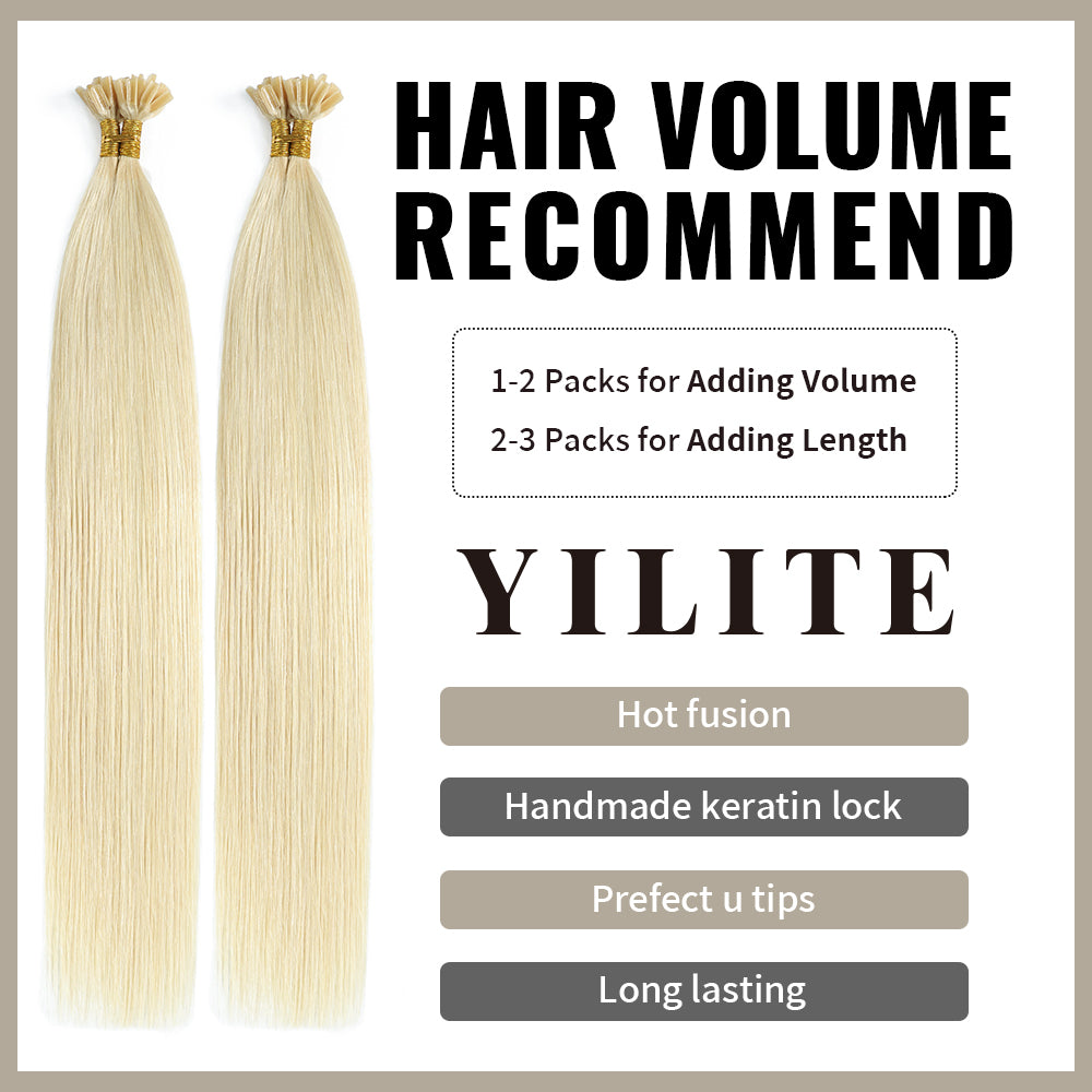 Realmhair U Tip hair extensions with hair volume recommendation (#60)