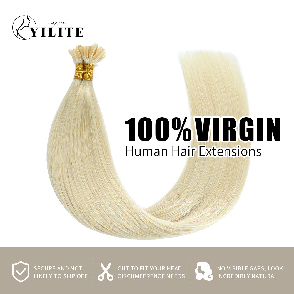 100% virgin human hair extensions Realmhair U Tip extensions (#60)