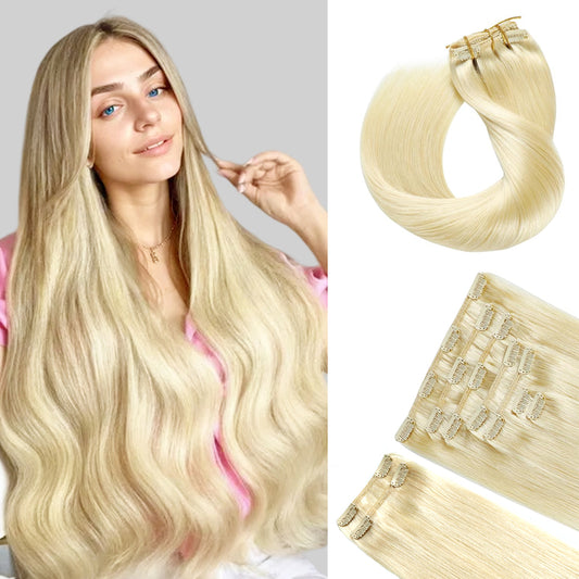 Realmhair Clip In Hair Extensions Human Hair 9Pcs 20 Clips Invisible Natural Remy Human Hair (#60)