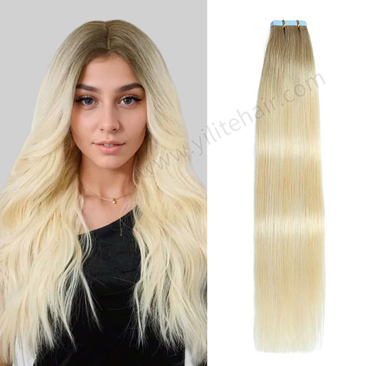Realmhair Tape In Hair Extensions Tape Ins Invisible Natural Remy Human Hair (#P22/60/T18)-Realmhairhair