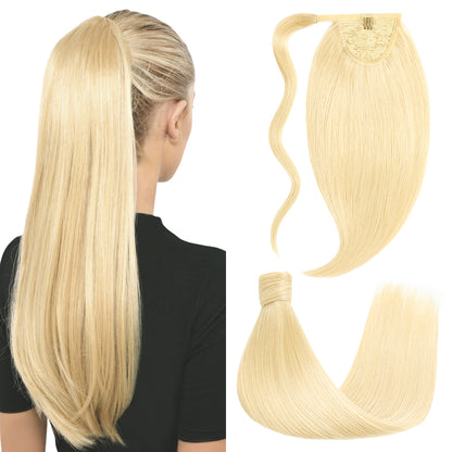 Back view of model showcasing Realmhair ponytail extension with magic paste (#613 )