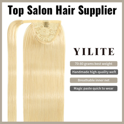 Realmhair ponytail extension with handmade weft, breathable inner net, and quick-wear design (#613 )
