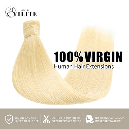 Realmhair virgin human hair ponytail extensions 12-28 Inch (#613 )